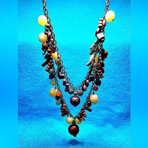 Vintage 19” Handcrafted 1970s Folk-Art necklace.